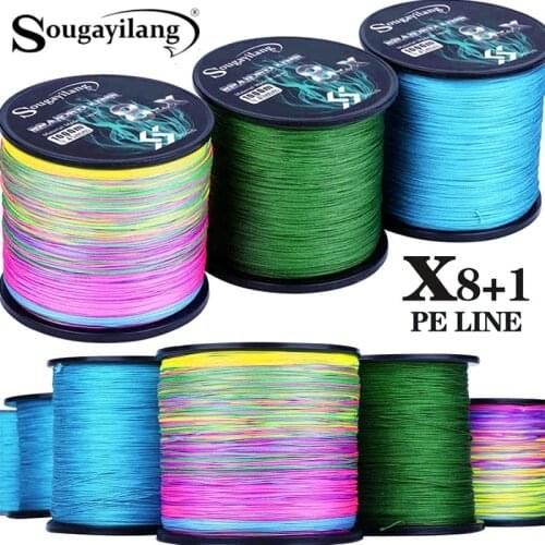 Sougayilang 300M 500M 1000M 6 Colors Strong PE Fishing Line 8+X Strands Braided Fishing Line Multifilament Durable Fishing Line