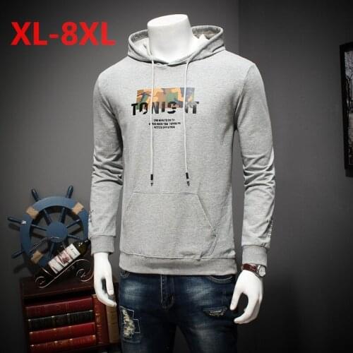 Plus size 10XL 9XL 8XL 6XL 5XL Brand NEW Black Men Hoodies Solid Sling Male Sweatshirt Fashion Tracksuit Loose