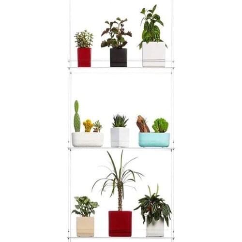 Plant Shelf Adjustable Waterproof Plastic Rectangular Hanging Shelf for Living Room Storage Holders