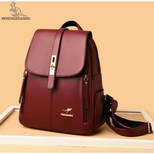 Luxury Designer Quality PU Leather Women Backpack Fashion Letter Design Womens Travel Backpack New Ladies Bag Bolsos De Mujer