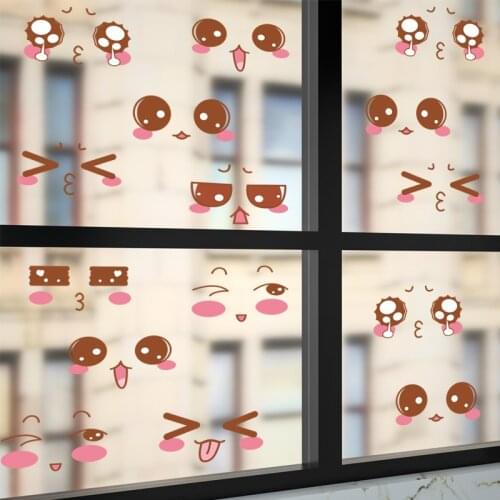 Cute Cartoon Expression Sticker Cup Sticker PVC Self-Adhesive Sticker Custom Water Glass Expression Sticker