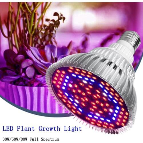 LED Grow Plant Light Full Spectrum E27 Phyto-lamp Bulbs 30W 50W 80W Heat dissipation For indoor Seedling Flower fitolamp