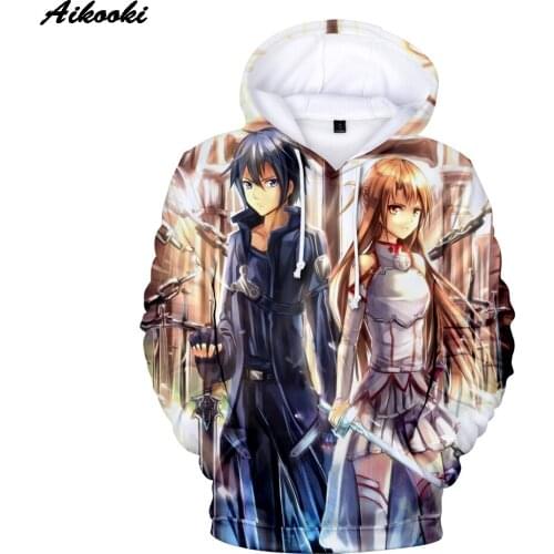Hot 3D hoodies Sword Art Online Print Hoodie Men Women Fashion Sweatshirts Anime Harajuku Hip Hop Sweatshirt 3D Hoodies Mens