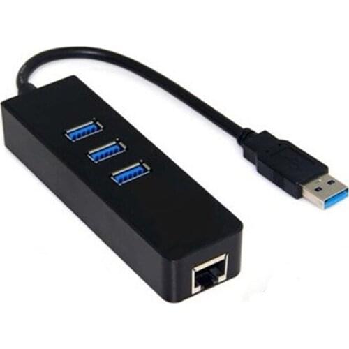 USB3.0 to RJ45 Gigabit Ethernet Adapter with 3 Ports USB 3.0 Hub Converter LAN Wired USB Network Card for Macbook PC