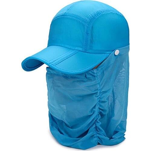 Outdoor Sports Windproof Sunscreen Visor Cap Summer Cycling Fishing Anti Mosquitoes Thin Quick-Drying Breathable Cap hats