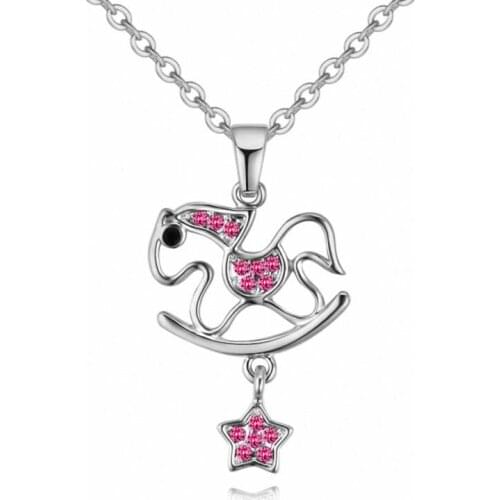 TRACYSWING 5 Colors Real Rose Gold Color Austrian Crystals Sweater pendant necklace for women monkey style #TW132132