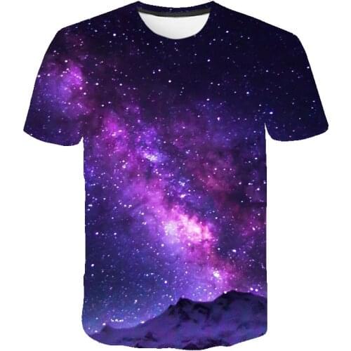 2020 Summer Purple Galaxy t shirt Men Space 3d Printing T-Shirt Universe Short Sleeve Print Tshirts Funny Casual Tops O-Neck
