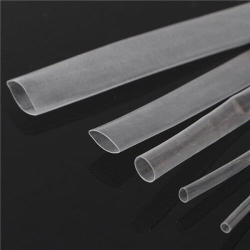 5Pcs Halogen-Free 2:1 Heat Shrink Tubing Transparent Wire Cable Sleeving