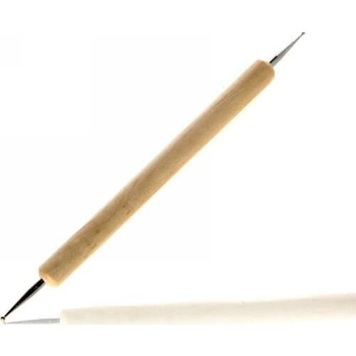 50 pcs Wooden Handle Nail Art Rhinestones Gems Picking Tools /Pencil Pen/dotting tool 2 Way Straight Heads