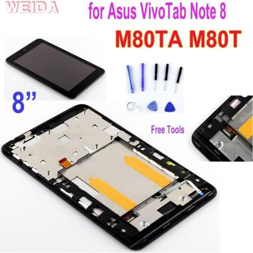 AAA+++ 8” LCD for Asus VivoTab Note 8 M80TA M80T LCD Display Touch Screen Digitizer Assembly with Frame no Dead Pixel Free Tools