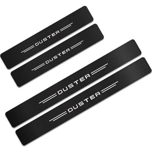 4Pcs Car Door Sill Protector Sticker For Renault Duster Clio Megane Auto Threshold Carbon Fiber Protect Strip Car Accessories