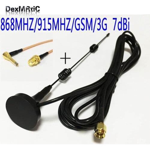 868MHZ/915MHZ/GSM Antenna small sucker 7dbi aerial 3meters SMA male+SMA Female Bulkhead Switch MS156 Male RG316 cable 15cm