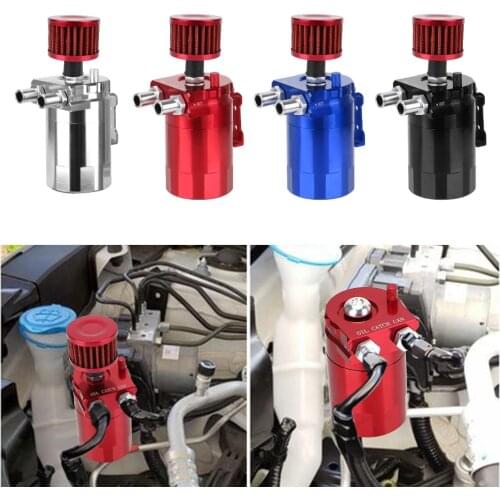 Car Oil Filter Catch Can Fuel Tank Baffled Reservoir Aluminum Kit Truck Trailer RV Off Road 4x4 Automotive Accessories Universal