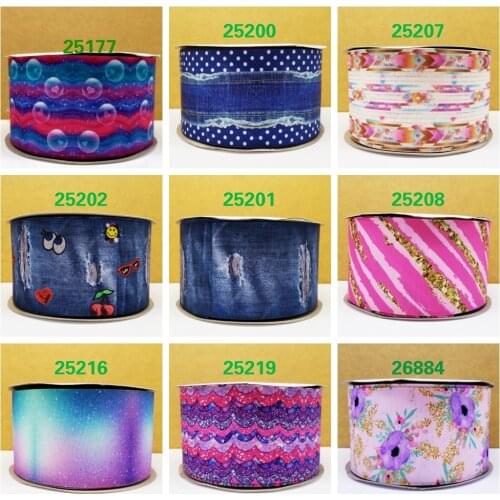 Free shipping 10 yards cartoon printed grosgrain ribbon 25177