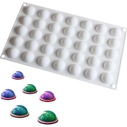 Free shipping 35 Round pearl cooking tools Silicone Fondant Paste Mold Decorate Polymer Clay Resin Candy Super Sculpey
