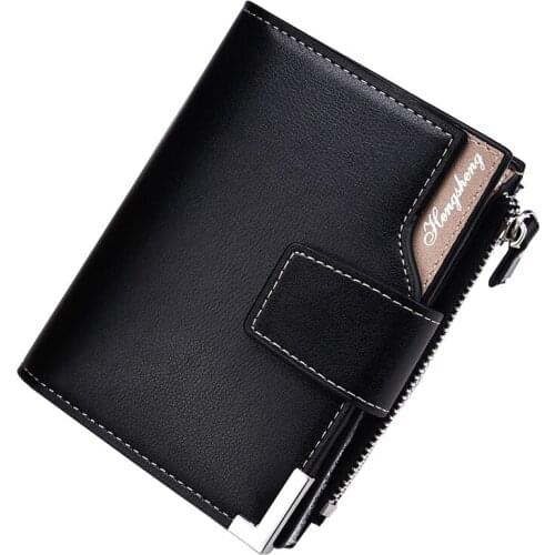 HENGSHENG brand Wallet men leather men wallets purse short male clutch leather wallet mens money bag quality guarantee