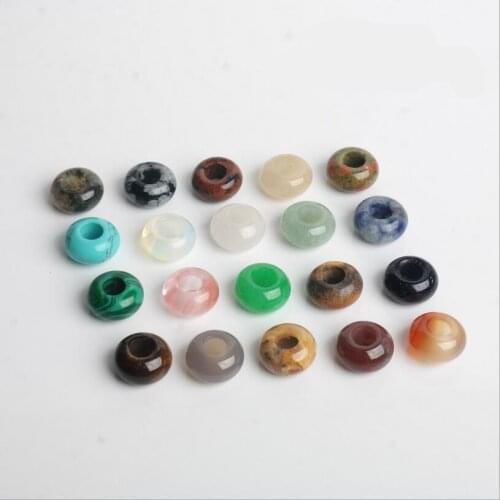 Natural Stone Beads Angelite Amethysts Agates Opal Loose Spacer Beads Rings Beads For Jewelry Making DIY Bracelet Necklace Z386