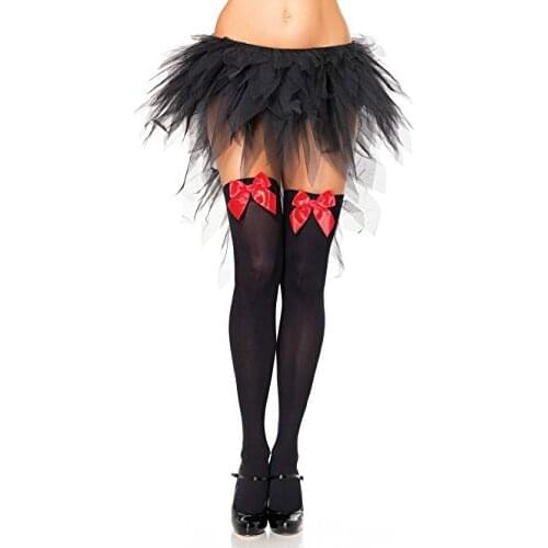 Bow Stockings for Women Vintage Cute Lolita Girls High Knee Nylon Bowknot Stocking Summer Female Lingerie Black White Stockings