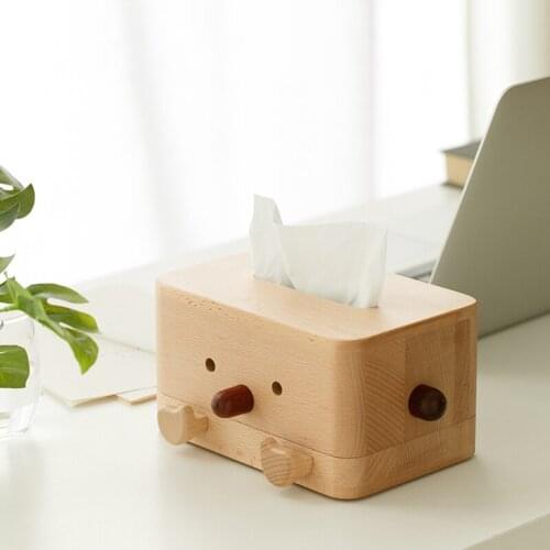 Napkin Holder Solid Wooden Tissue Box Living room creative Paper Case Decorative Furnishings Home Simple Papers Boxes Lovely