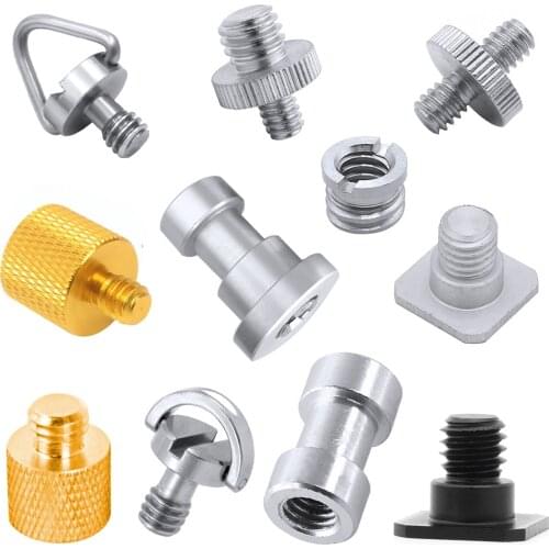 FEICHAO 1pc 1/4 3/8 Thread Screw Mount Adapter Tripod Plate Screw Mount Bolt Connector for Camera Flash Light Stand Converter