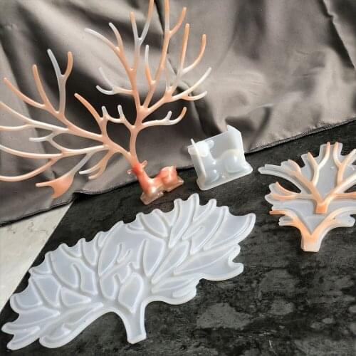 Aouke Size Antler Deer Modeling Silica Gel Mold Manual DIY Production of Table Decoration Process Silicone Mold