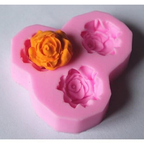 Three flowers cake molds soap chocolate mould for the kitchen baking FM265
