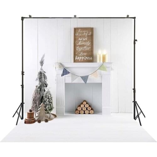 HUAYI Photography Backdrop Christmas Xmas Fireplace white Photo Background Newborns Child Studio Family Photocalls Props W-4313