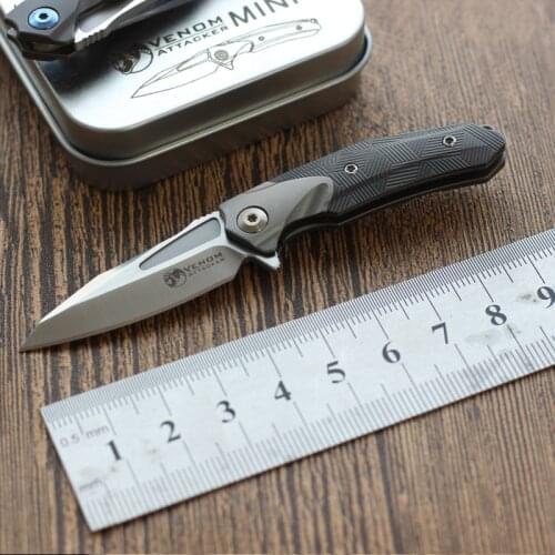 Kevin john MINI Attacker pocket folding knife M390 blade Titanium+ Zirconium patch handle camping hunting tools survival knives