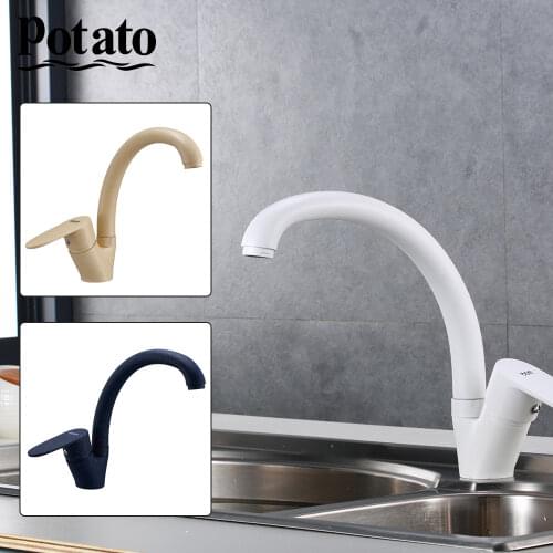 Potato Kitchen Sink Faucet 5 Color Cold And Hot Water Single Handle Swivel Spout For Kitchen Tap p41200