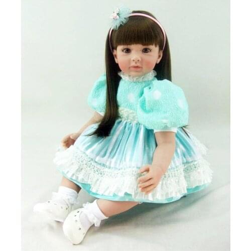 Boutique princess girl doll 24“ 60cm silicone vinyl reborn baby doll alive bebe reborn toddler bonecas gift
