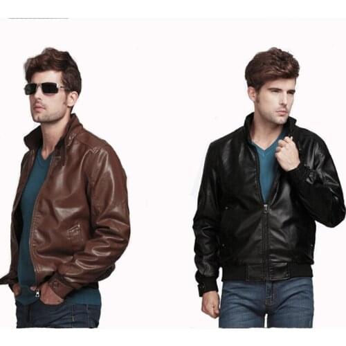 Motorcycle Leather Jackets Men Coats Plus Size 3XL Short Slim Long Sleeve Male Business Casual Coats Outwear LX1936