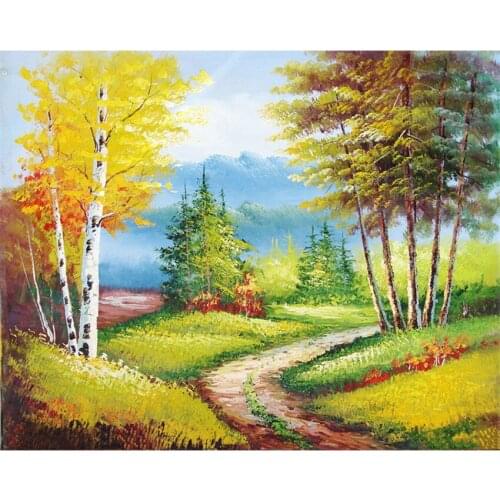 DIY Digital Painting By Numbers Package Poplar path oil painting mural Kits Coloring Wall Art Picture Gift frameless