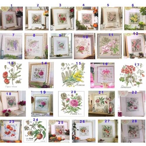 Gold Collection Counted Cross Stitch Kit flower fruit vegetable flowers fruits vegetables, 1 set only, please pick one