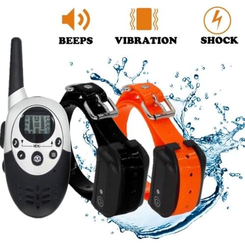Pet Dog Training Collar Pet Training Collar Dog Trainer Waterproof Rechargeable Remote Vibration Sound Shock Anti bark Two Dogs