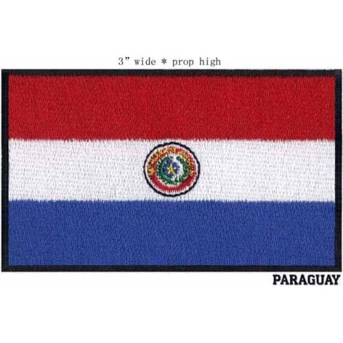 Paraguay 3" wide embroidery flag patch for cloth patch/embroidery patch iron on/sew on patch