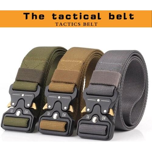 125x3.8cm Tactical Belt Men Adjustable Heavy Duty Military Tactical Waist Belts with Metal Buckle Nylon Belt Hunting Accessories