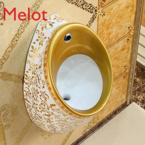 Luxury House Wall-Mounted Intelligent Automatic Sensing Color Urine Cup Mens Wall-Mounted Urinal Ceramic Urinal Urinal Funnel