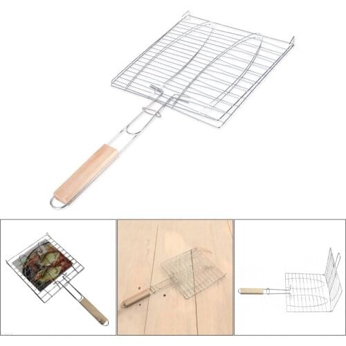 Foldable Barbecue Grilling Basket Grill BBQ Net Steak Meat Fish Vegetable Holder BBQ Tools Vegetable Accessories Kitchen