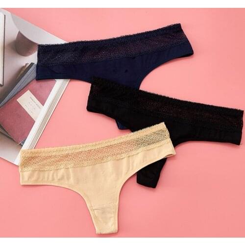 3pcs/lot Womens Panties Cotton Underwear Sexy G-Sting Thong Briefs Girls Low-Rise Soft Panty M-XXL Underpants Female Lingerie