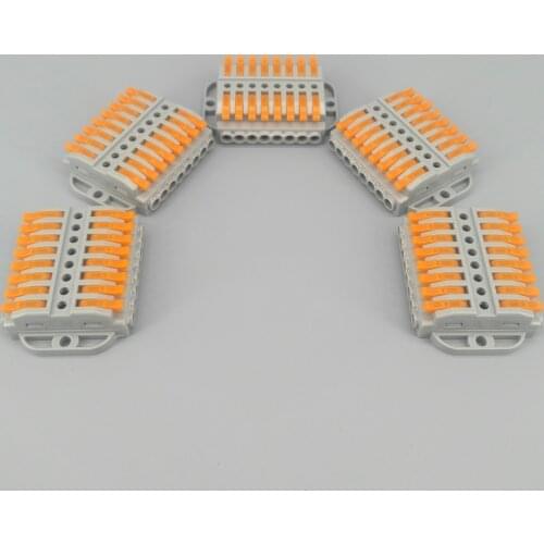 10Pcs KV223 8Pin Docking Fast Universal Compact Connectors Wiring Conductor Push-in Terminal Block LED Connector