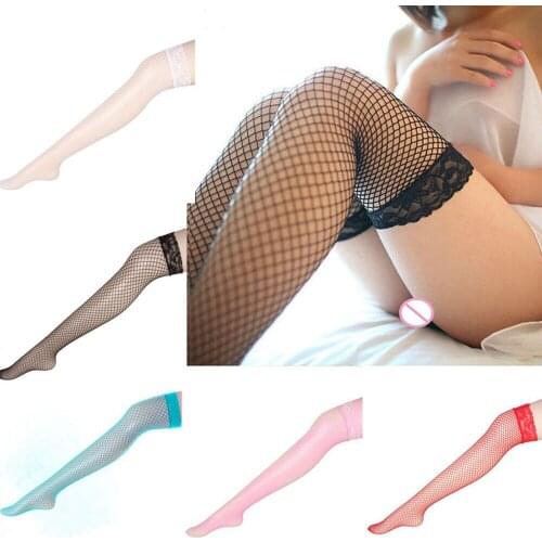 Women Over Knee Stockings Solid Color Pantyhose Girl Slim Beauty Long Stockings Women Mesh Fishnet Tights Stocking Wholesale