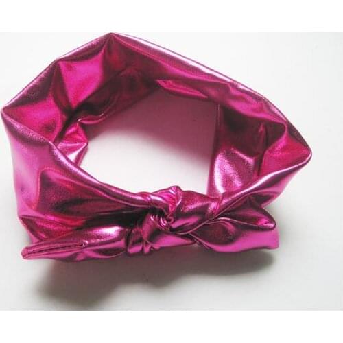 100pcs/lot Lovely Girls Stretch rabbit ear headband children solid bow headwear