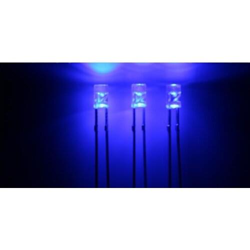 1000PCS / LOT F3 / 3mm flat head / endless, long-legged, white hair blue, 460-465nm line LED Light Bead light-emitting diode