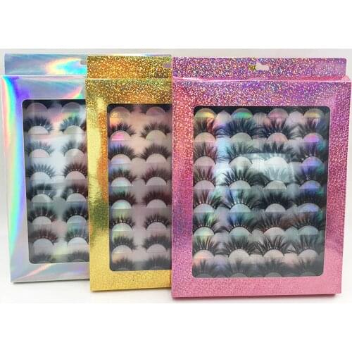 Custom Eyelash 16 Pairs Natural Dramatic 3D 25mm 27mm Mink Lashes Tray Mink False Eyelashes