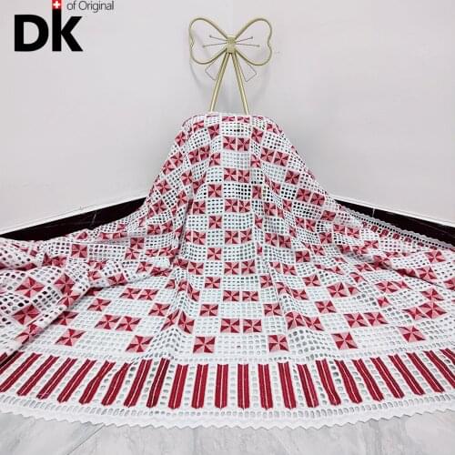 2.5 Yards Cotton Nigerian Lace Fabric High Quality Lace 2021 Swiss Voile Lace Sweing Embroidered African Dry Lace For Wedding