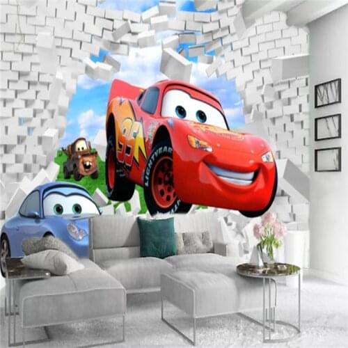 3d Mural Wallpaper 3d Modern Wallpaper Red Car Passing Through The Wall Living Room Bedroom Wallcovering HD Wallpaper