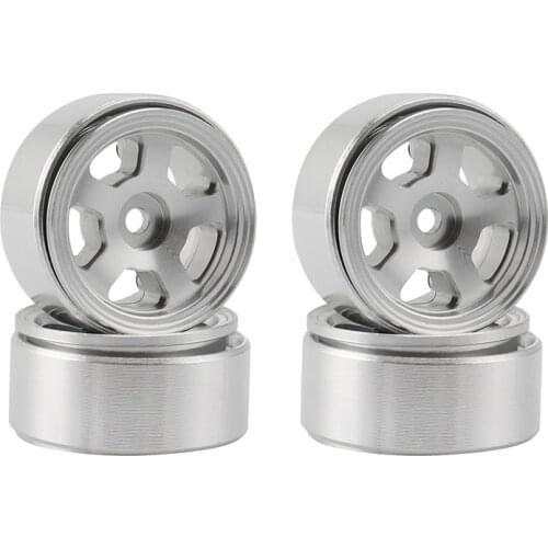 4PCS 1.0 CNC Metal Beadlock Wheel Rims Wheel Hub for 1/24 RC Crawler Car Axial SCX24 90081 AXI00001 Upgrade Parts