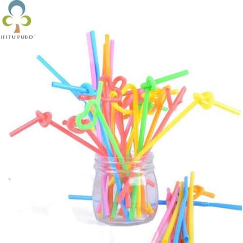 50pcs/lot Color DIY elbow art straws disposable party tableware Christmas baby birthday party decoration LYQ