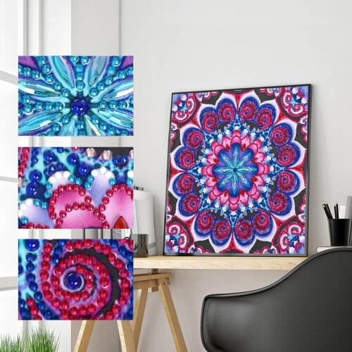 5D DIY Diamond Painting Luminous Special Shape Glow Diamond Painting Cross Stitch Wall Home Decoration Mandala Flowers