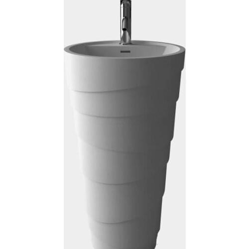 Corian Bathroom Pedestal Wash Basin Freestanding Solid Surface Matt Sink Cloakroom Vanity Wash Sink RS38243